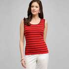 Stripe Shell, Cardinal Red & Black, small